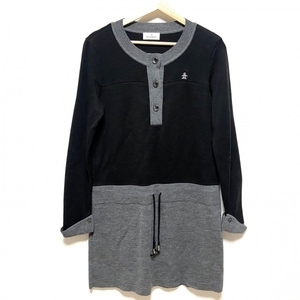 マンシングウェア Munsingwear サイズL - 黒×グレー レディース 長袖/ひざ丈 美品 ワンピース