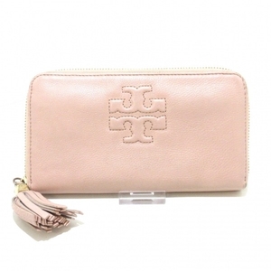 トリーバーチ TORY BURCH 長財布 - レザー ピンク ラウンドファスナー 財布