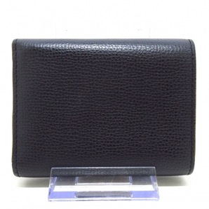 ロエベ LOEWE 3つ折り財布/ミニ/コンパクト アナグラム トライフォールド ウォレット ペブルグレインカーフ 黒×ダークブラウン 財布の画像2