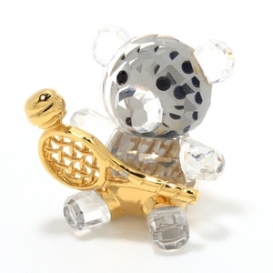  Swarovski SWAROVSKI brooch - Swarovski crystal × metal material clear × Gold × black bear beautiful goods accessory ( other )