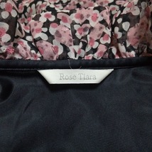 ローズティアラ Rose Tiara サイズ42 L - 黒×ピンク×マルチ レディース 七分袖/ひざ丈/花柄/フリル 美品 ワンピース_画像3