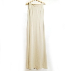  Novesrazio NOVESPAZIO size 38 M - beige lady's V neck / no sleeve / Maxi-length dress 