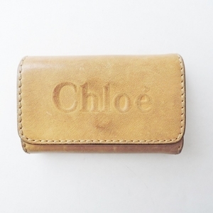 クロエ Chloe キーケース シャドウ レザー ベージュ 6連フック 財布