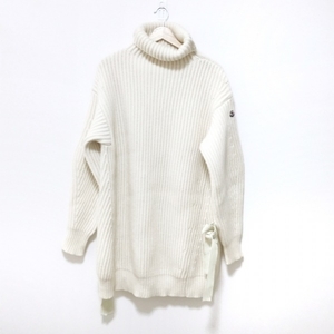 モンクレール MONCLER MAGLIONE TRICOT CICLISTA アイボリー レディース タートルネック/長袖/ミニ/ニット/リボン ワンピース