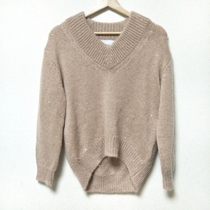 ベイジ BEIGE 長袖セーター/ニット サイズ4 XL - ライトピンク レディース スパンコール/ラメ トップスの画像1