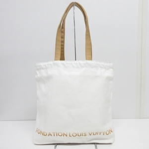 ルイヴィトン LOUIS VUITTON トートバッグ - キャンバス 白×ブラウン FONDATION LOUIS VUITTON/パリ ルイヴィトン財団美術館限定品 美品