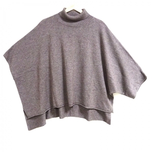  light blue India mizuiro ind sweater / knitted - dark gray lady's deformation sleeve /ta-toru neck / deformation design tops 