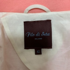 フィロディセタ Filo di Seta サイズ42 L - ピンクベージュ レディース 長袖/春/秋 ジャケットの画像3