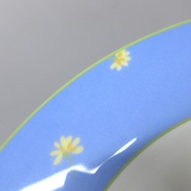 ティファニー TIFFANY&Co. バレー 陶器 アイボリー×ライトブルー×マルチ プレート×2点/花柄 新品同様 食器_画像6