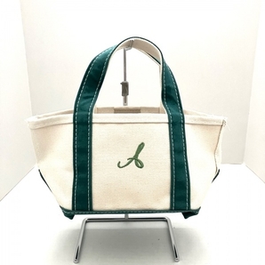 エルエルビーン L.L.Bean トートバッグ - キャンバス アイボリー×グリーン ミニバッグ バッグの画像1