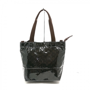 tei Lee Russet Daily russet handbag - PVC( salt . vinyl ) black × dark brown bag 