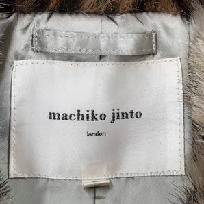 マチコジント machiko jinto サイズ8 M - 黒×ベージュ×マルチ レディース 長袖/アンゴラ/ウール/豹柄/ロング丈/冬 コートの画像3