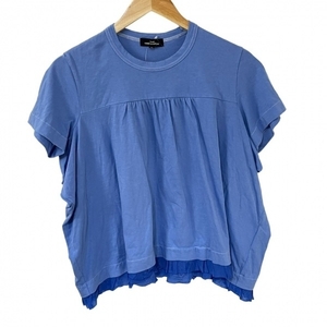 トリココムデギャルソン tricot COMMEdesGARCONS 半袖Tシャツ サイズM - ライトブルー×ブルー レディース クルーネック/フリル トップス