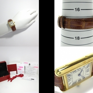 Cartier(カルティエ) 腕時計 タンクルイSM W1529856 レディース K18YG/革ベルト アイボリーの画像10