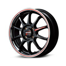 【MID/マルカサービス】 RMP Racing R10 18x8.5J +45 120 5H クリスタルブラック/リムポリッシュ＋レッド アルミホイール 4本セット_画像2