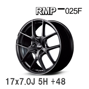 【MID/マルカサービス】 RMP 025F 17x7.0J +48 114 5H セミグロスガンメタ＋リムエッジDC＋ロゴマシニング アルミホイール 4本セット