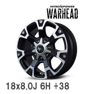 【MID/マルカサービス】 NITRO POWER WARHEAD 18x8.0J +38 139 6H セミグロスブラック＋ハーフポリッシュ アルミホイール 4本セット