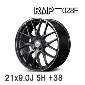 【MID/マルカサービス】 RMP 028F 21x9.0J +38 114 5H セミグロスガンメタ＋リムエッジDC＋ロゴマシニング アルミホイール 4本セット