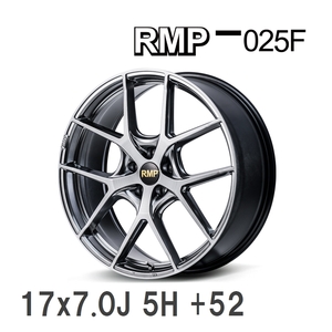 【MID/マルカサービス】 RMP 025F 17x7.0J +52 112 5H ハイパーメタルコート＋ブラッシュドフィニッシュ アルミホイール 4本セット