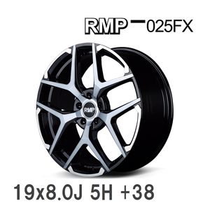 【MID/マルカサービス】 RMP 025FX 19x8.0J +38 114 5H ブラックポリッシュ/ハイブリッドクリア/SIL アルミホイール 4本セット