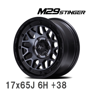 【MID/マルカサービス】 NITRO POWER M29 STINGER 17x65J +38 139 6H セミグロスブラッククリア アルミホイール 4本セット