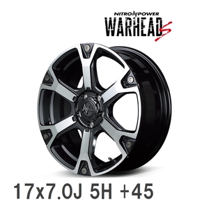 【MID/マルカサービス】 NITRO POWER WARHEAD-S 17x7.0J +45 114 5H ダークガンメタ/ミラーカット アルミホイール 4本セット