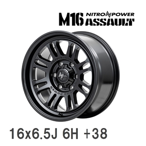 【MID/マルカサービス】 NITRO POWER M16 ASSAULT 16x6.5J +38 139 6H セミグロスブラック アルミホイール 4本セット