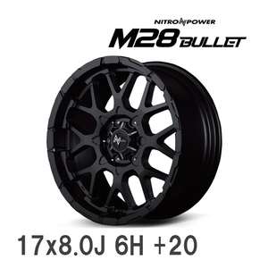 【MID/マルカサービス】 NITRO POWER M28 BULLET 17x8.0J +20 139 6H セミグロスBK/マシニング アルミホイール 4本セット