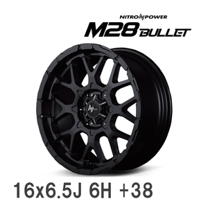 【MID/マルカサービス】 NITRO POWER M28 BULLET 16x6.5J +38 139 6H セミグロスBK/マシニング アルミホイール 4本セット