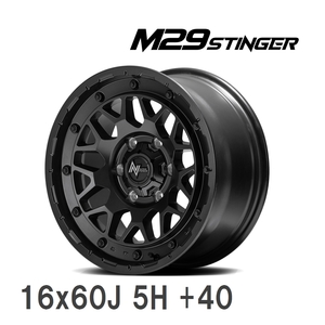 【MID/マルカサービス】 NITRO POWER M29 STINGER 16x60J +40 100 5H バレルブラック アルミホイール 4本セット