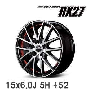 【MID】 SCHNEDER RX27 15x6.0J +52 114 5H ブラックメタリックポリッシュ＋アンダーカットレッドクリアー アルミホイール 4本セット