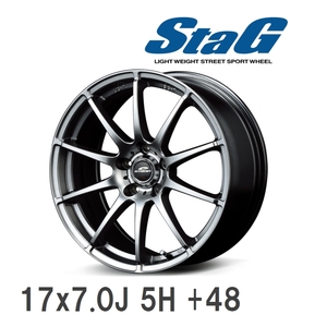 【MID/マルカサービス】 SCHNEDER STAG 17x7.0J +48 100 5H メタリックグレイ アルミホイール 4本セット