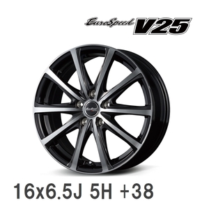 【MID/マルカサービス】 EUROSPEED V25$BP 16x6.5J +38 114 5H ブラックポリッシュ アルミホイール 4本セット