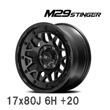 【MID/マルカサービス】 NITRO POWER M29 STINGER 17x80J +20 139 6H バレルブラック アルミホイール 4本セット_画像1