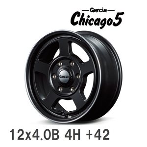 【MID】 GARCIA Chicago5 12x4.0B +42 100 4H セミグロスブラック/ヴァーレイ+フランジポリッシュ アルミホイール 4本セット