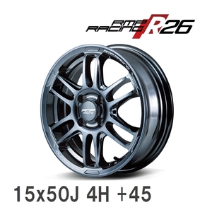 【MID/マルカサービス】 RMP-Racing R26 15x50J +45 100 4H ディープチタンシルバー アルミホイール 4本セット