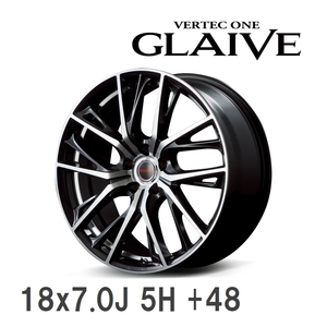 【MID/マルカサービス】 VERTEC ONE GLAIVE 18x7.0J +48 114 5H ダイヤモンドブラックポリッシュ/UCDC アルミホイール 4本セット