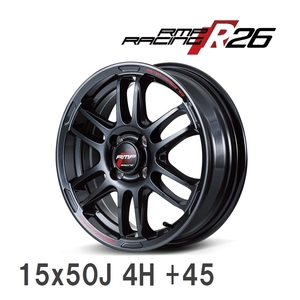 【MID/マルカサービス】 RMP-Racing R26 15x50J +45 100 4H クリスタルブラック アルミホイール 4本セット