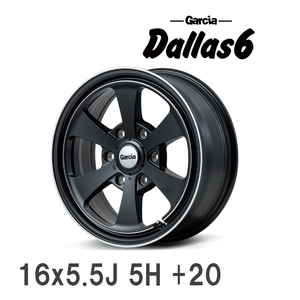 【MID/マルカサービス】 GARCIA Dallas6 16x5.5J +20 139 5H セミグロスブラック/デュアルポリッシュ アルミホイール 4本セット