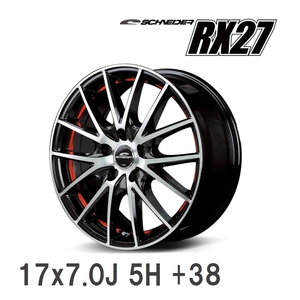 【MID】 SCHNEDER RX27 17x7.0J +38 114 5H ブラックメタリックポリッシュ＋アンダーカットレッドクリアー アルミホイール 4本セット