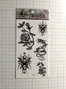 ▼ TATTOO シール タトゥー ステッカー 薔薇 蜘蛛 蝶ドラゴン 刺青 入墨 ▼