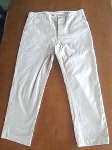 UTILITY TROUSERS W33 L30 Vintage アメリカ軍 ベイカーパンツ 1980年代 ヴィンテージ ベージュユーズド加工