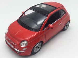 1台売り　レッド 1/28 フィアット500　2007年 ミニカー FIAT プルバック ダイキャストボディ