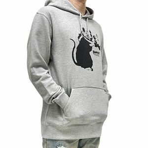 新品 BANKSY バンクシー ネズミ マウス ! ！カメラマン ビックリ ドッキリ ストリートグラフィティ アート パーカー ユニセックス Lサイズ