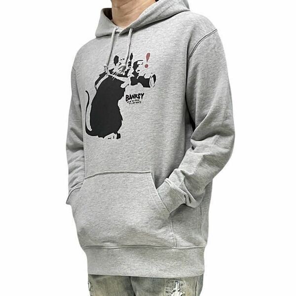 新品 BANKSY バンクシー ネズミ マウス ! ！カメラマン ビックリ ドッキリ ストリートグラフィティ アート パーカー ユニセックス Sサイズ