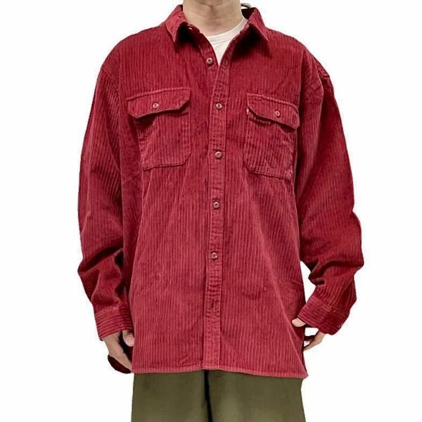 新品 Levi's リーバイス Jackson Worker Corduroy Overshirt ヘビーウエイト 太畝コーデュロイ オーバーサイズ ビッグ シャツ Brick Red XL