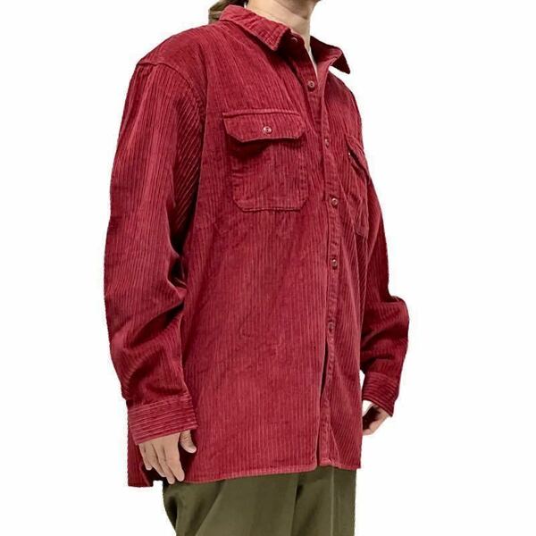 新品 Levi's リーバイス Jackson Worker Corduroy Overshirt ヘビーウエイト 太畝コーデュロイ オーバーサイズ ビッグシャツ Brick Red XXL