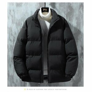 ダウンジャケット メンズ 軽量 ショート丈 中綿コート 防寒 ライトダウン ジャンパー 冬 ビジネス ブラック 3XL