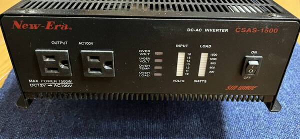 CSAS -1500 DC-ACインバーター ワニ口付きですぐ使える!New-Era 1500W 12V キャンピングカー 車中泊 イベント 災害 キャンプに!