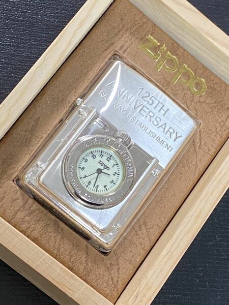 zippo TIME LIGHT 125TH ANNIVERSARY 限定品 1996年製 タイムライト 文字盤 蛍光 RAILWAY ESTABLISHMENT シリアルナンバー NO.0598/4999